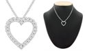 Macy's Diamond Heart Pendant Necklace in 14k White Gold (1/10 ct. t.w.)